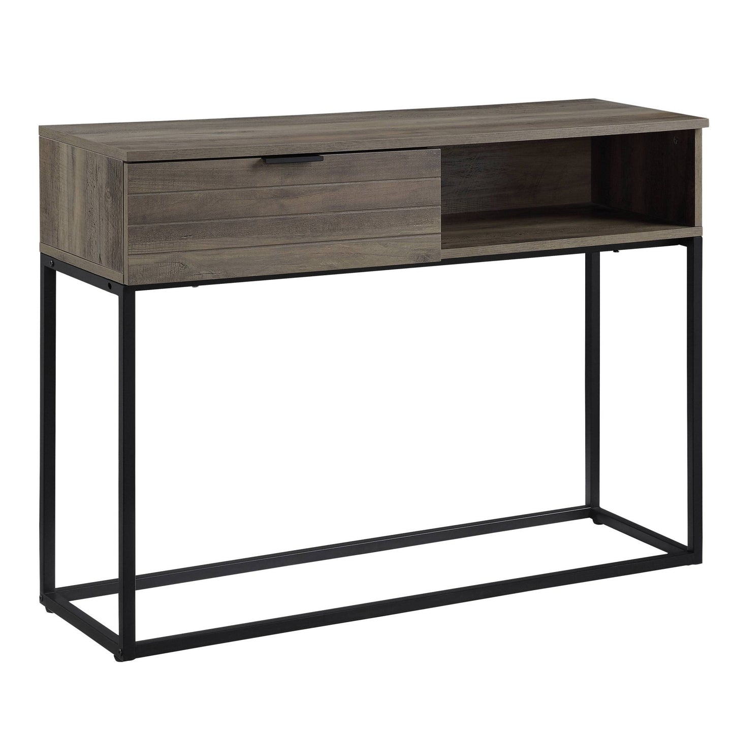 Rustic Oak Industrial Writing Desk with Storage Cabinet - 1st Choice Furniture Direct