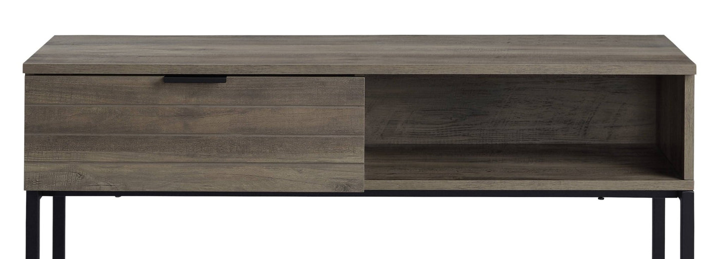 Rustic Oak Industrial Writing Desk with Storage Cabinet - 1st Choice Furniture Direct