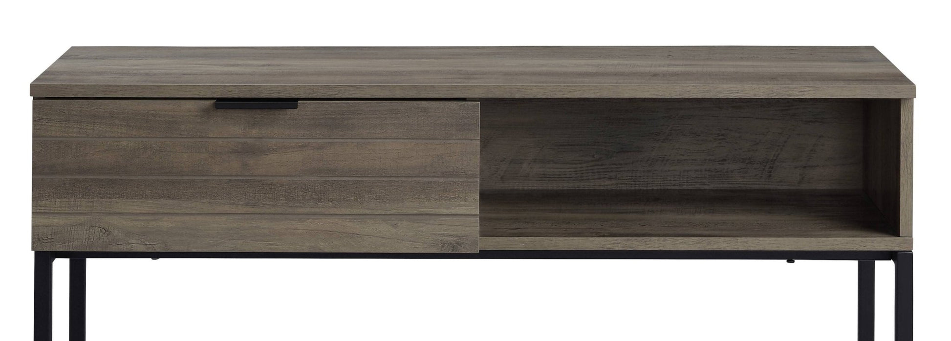 Rustic Oak Industrial Writing Desk with Storage Cabinet - 1st Choice Furniture Direct