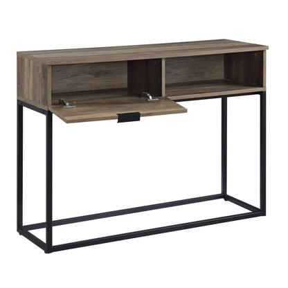 Rustic Oak Industrial Writing Desk with Storage Cabinet - 1st Choice Furniture Direct