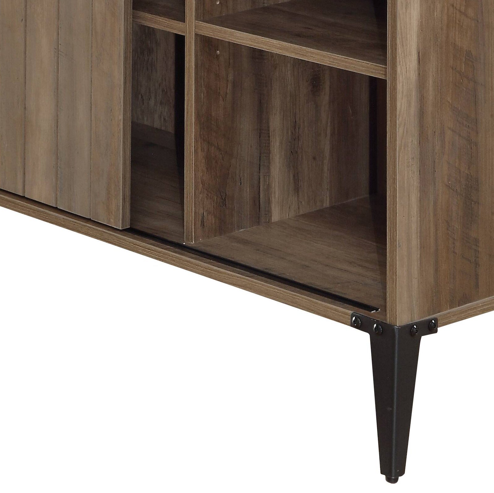 Rustic Oak L-Shaped Writing Desk with Barn Door - 1st Choice Furniture Direct