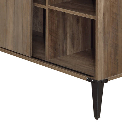 Rustic Oak L-Shaped Writing Desk with Barn Door - 1st Choice Furniture Direct