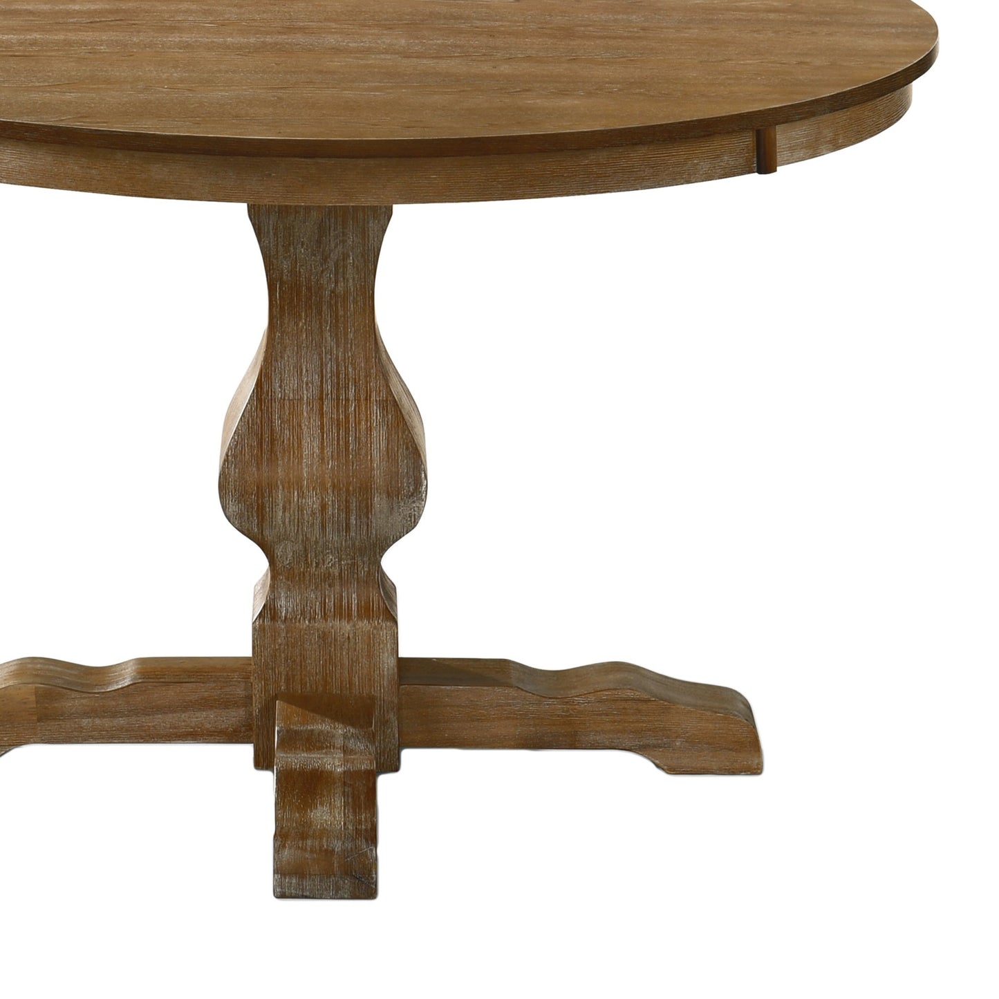 Rustic Round Dining Table with Natural Wood Pedestal Base - 1st Choice Furniture Direct