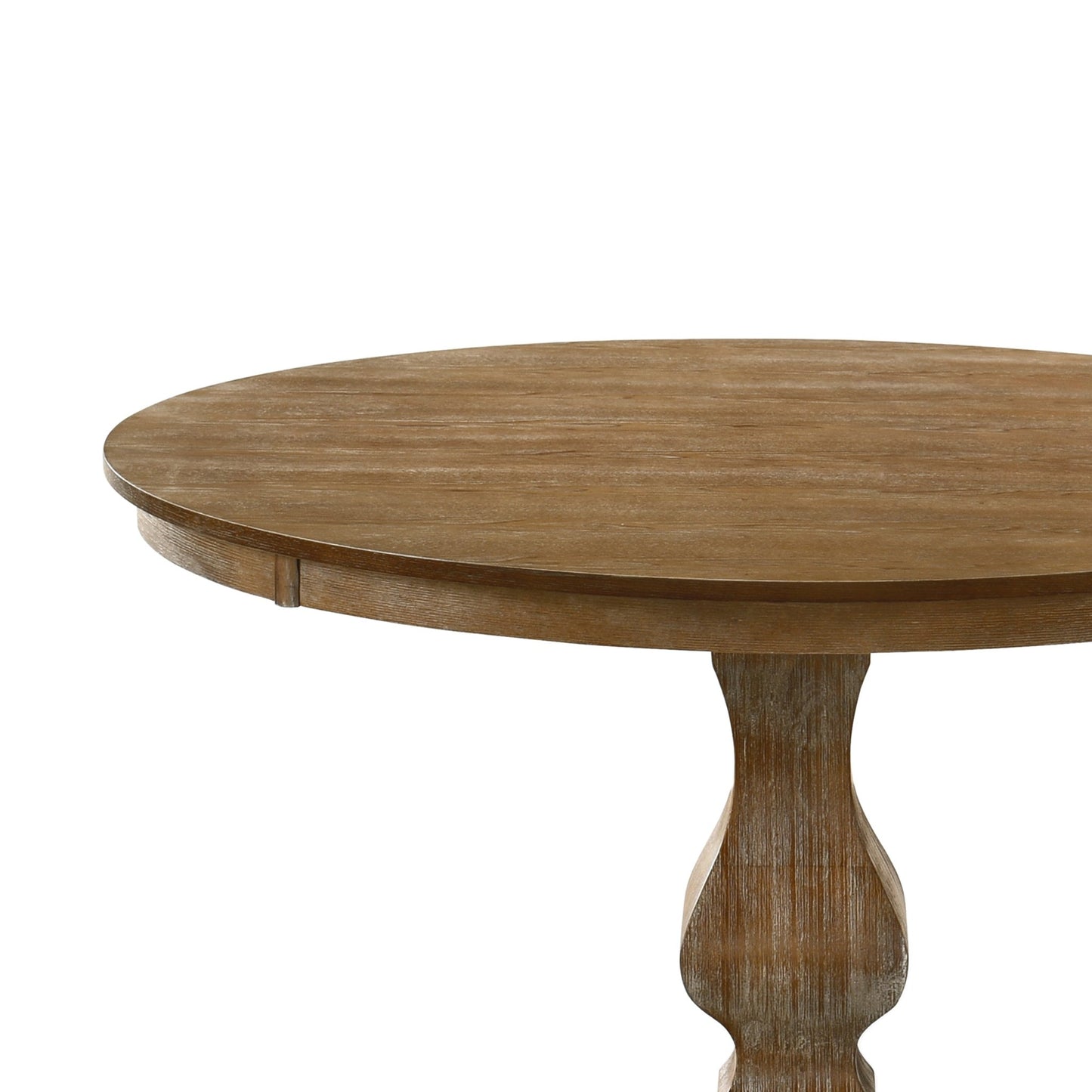 Rustic Round Dining Table with Natural Wood Pedestal Base - 1st Choice Furniture Direct