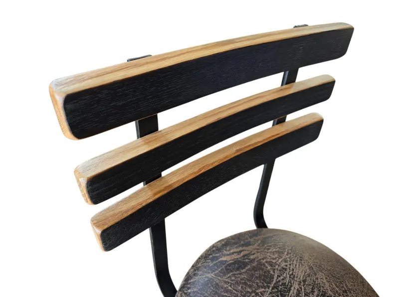Rustic Whiskey Barrel Stave Bar Stool with Cushioned Seat - 1st Choice Furniture Direct