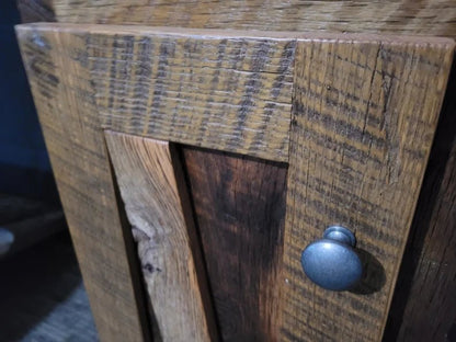 Rustic Whiskey Barrel Vanity with Concrete Sink & Bear Backsplash - 1st Choice Furniture Direct