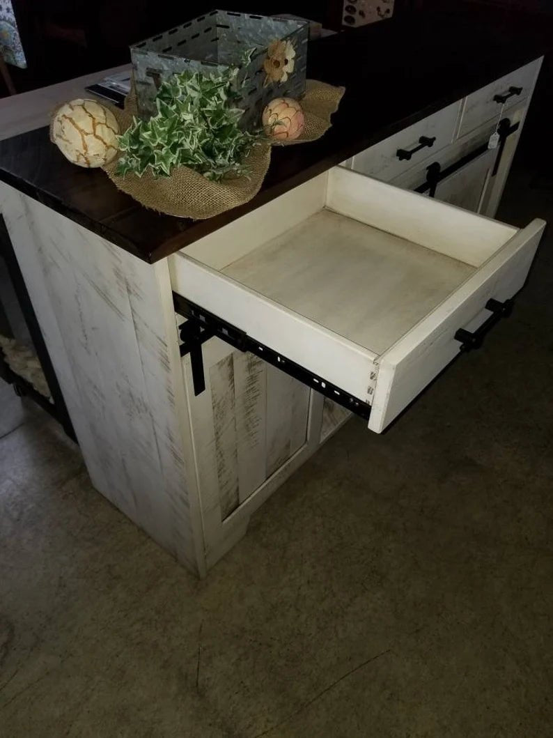 Rustic Wine Cabinet with Barn Door – Reclaimed Oak & Maple Storage Cabinet - 1st Choice Furniture Direct