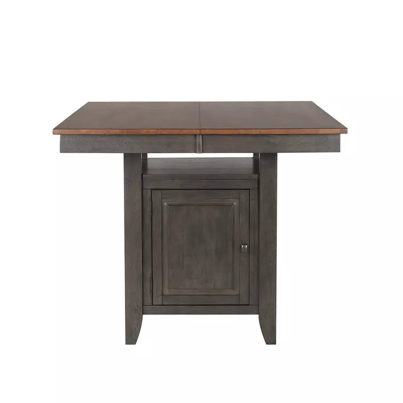 Sunset Trading Dakota 5 Piece Counter Height Extendable 42-54" Pub Dining Room Kitchen Bistro Table Set with Built in Storage Cabinet