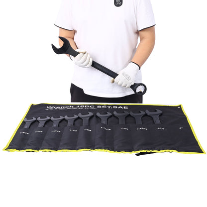 SAE Jumbo Combination Wrench Set Extra Large,10 PC SAE Black - Oxide Jumbo Combo Wrench Set 1 - 5/16' - 2' with pouch - 1st Choice Furniture Direct