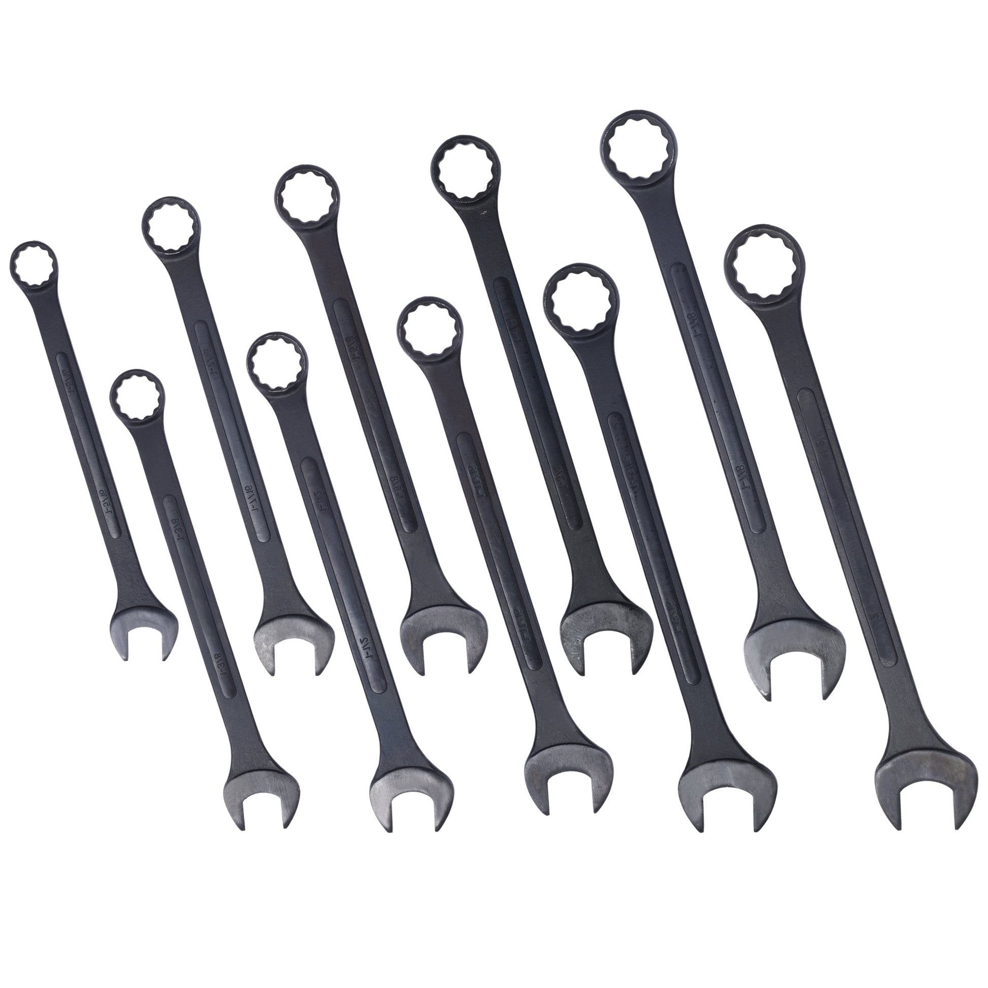 SAE Jumbo Combination Wrench Set Extra Large,10 PC SAE Black - Oxide Jumbo Combo Wrench Set 1 - 5/16' - 2' with pouch - 1st Choice Furniture Direct