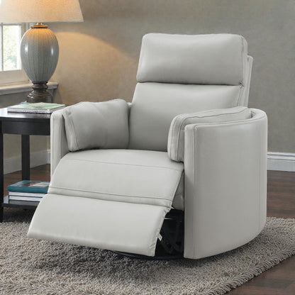 Sagen Gray Leather Aire Recliner W/Swivel & Glider - 1st Choice Furniture Direct
