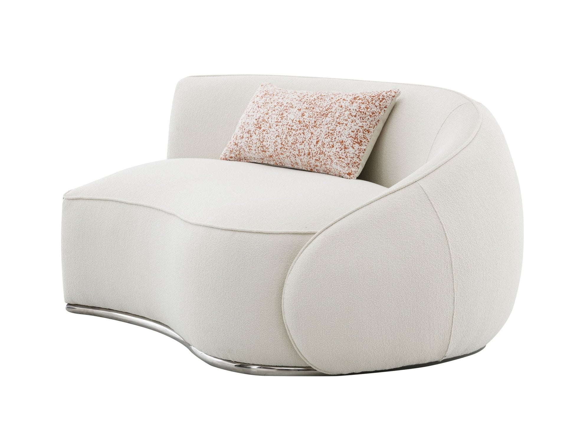 Sahara Beige Boucle Sectional Sofa W/3 Pillows - 1st Choice Furniture Direct