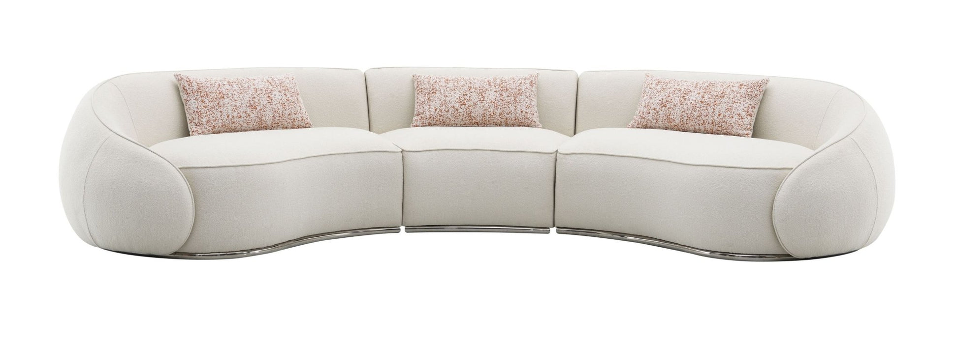 Sahara Beige Boucle Sectional Sofa W/3 Pillows - 1st Choice Furniture Direct