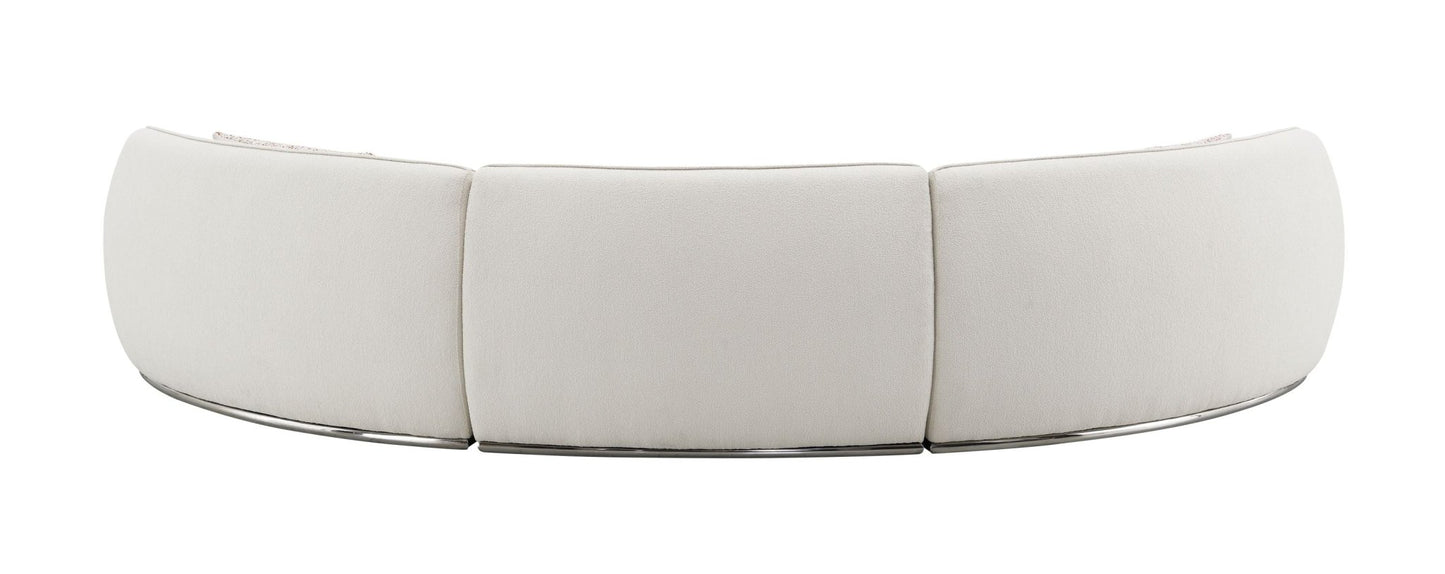 Sahara Beige Boucle Sectional Sofa W/3 Pillows - 1st Choice Furniture Direct