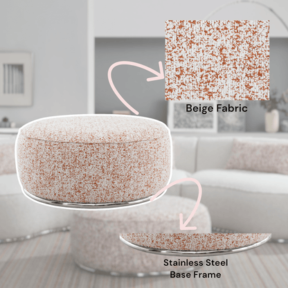 Sahara Pattern Fabric Ottoman - 1st Choice Furniture Direct
