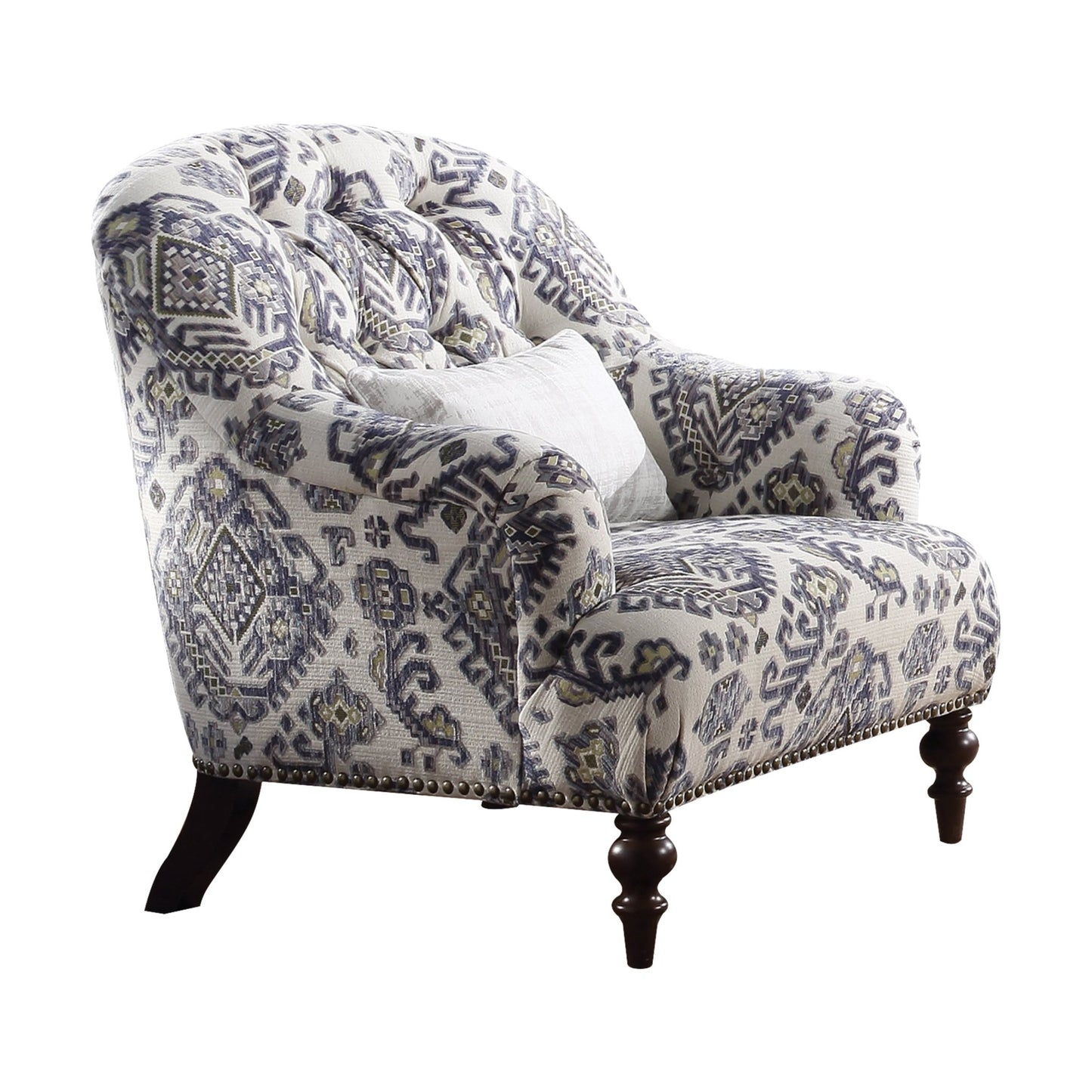 Saira Pattern Fabric Chair W/Pillow - 1st Choice Furniture Direct