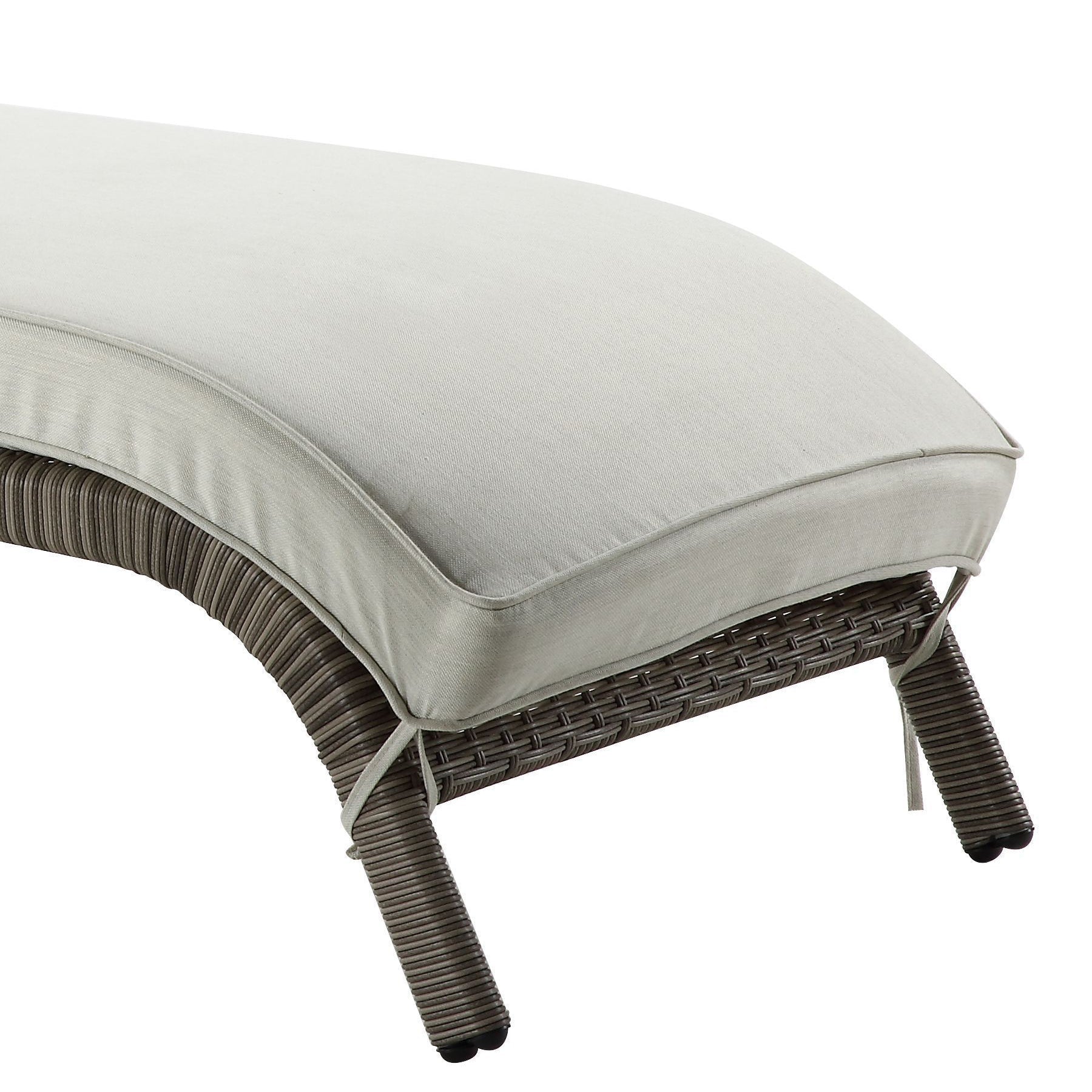 Salena Beige Fabric & Gray Finish Patio Sun Lounge - 1st Choice Furniture Direct