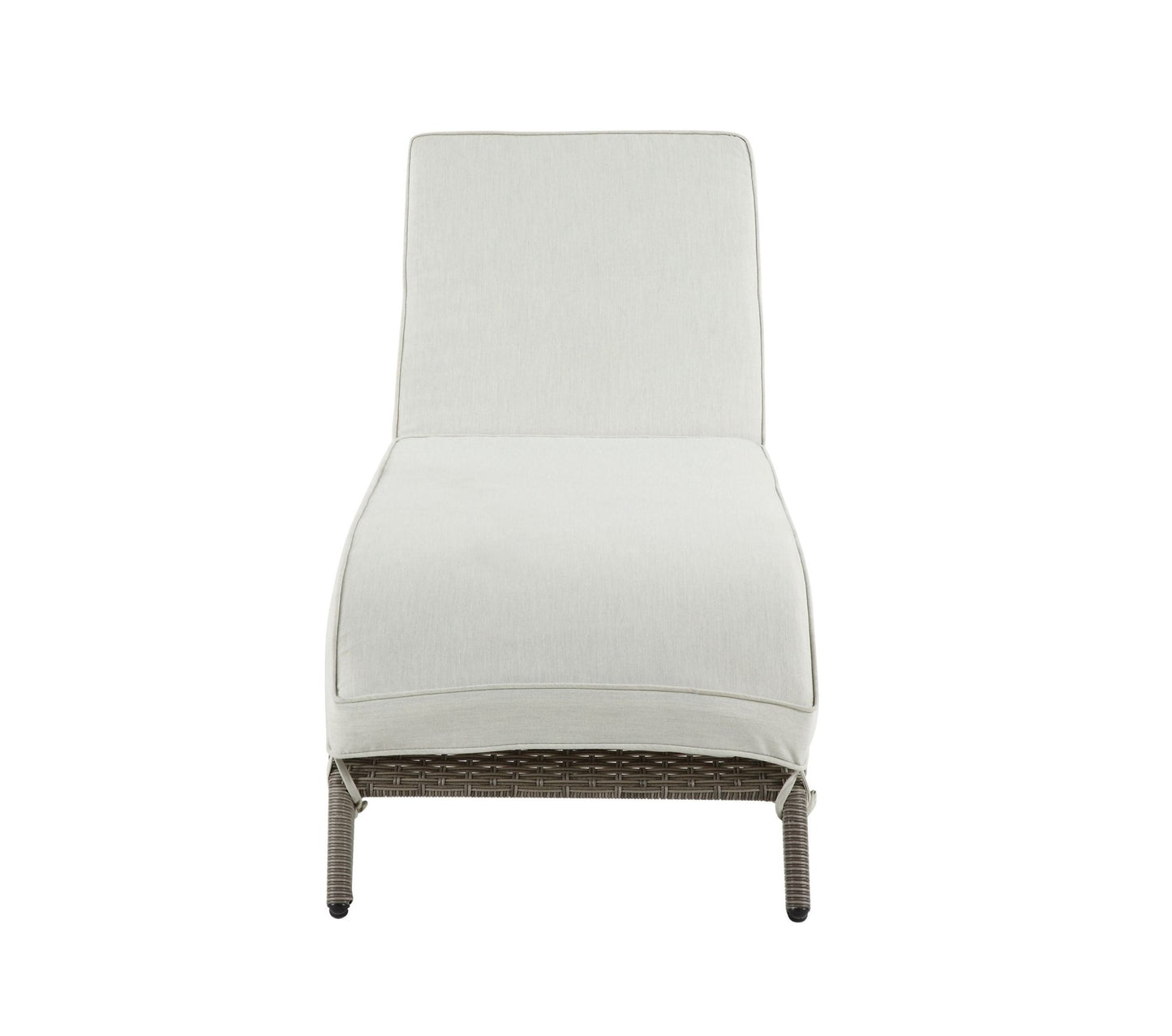 Salena Beige Fabric & Gray Finish Patio Sun Lounge - 1st Choice Furniture Direct