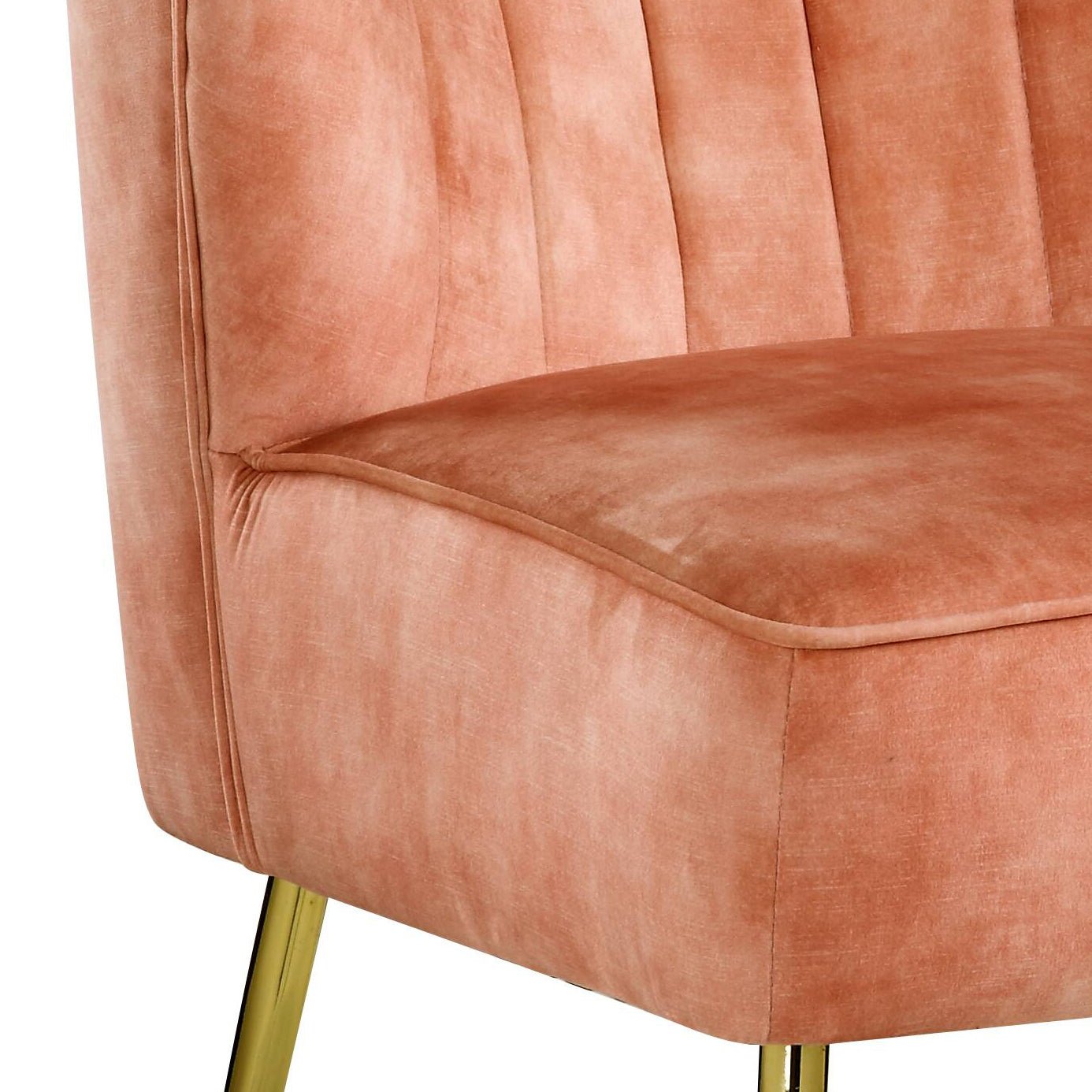 Sambell Burnt Orange Velvet Accent Chai - 1st Choice Furniture Direct