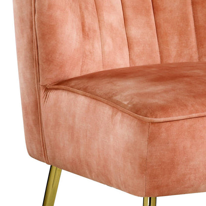 Sambell Burnt Orange Velvet Accent Chai - 1st Choice Furniture Direct
