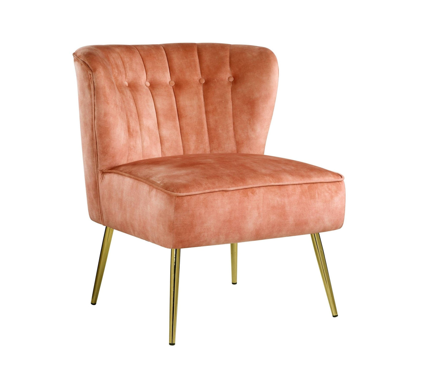 Sambell Burnt Orange Velvet Accent Chai - 1st Choice Furniture Direct