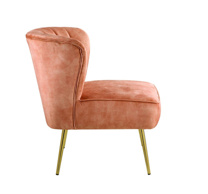Sambell Burnt Orange Velvet Accent Chai - 1st Choice Furniture Direct