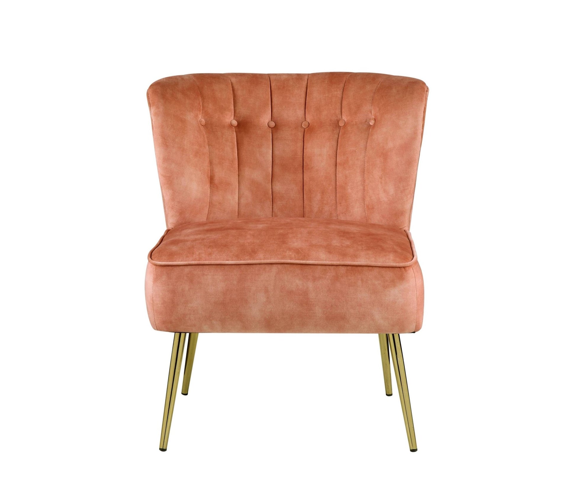 Sambell Burnt Orange Velvet Accent Chai - 1st Choice Furniture Direct
