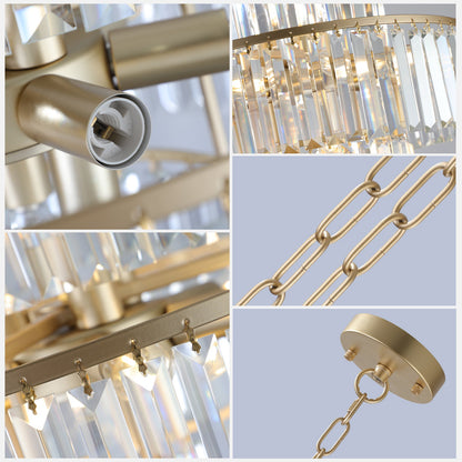 (Same as W1340126461/L5023) 20' Luxury 4 - Tier Crystal Chandelier, 12 - Light Gold Frame Pendant Light, Elegant Ceiling Lighting for Living Room, Dining Room, Bedroom (No Bulbs) - 1st Choice Furniture Direct