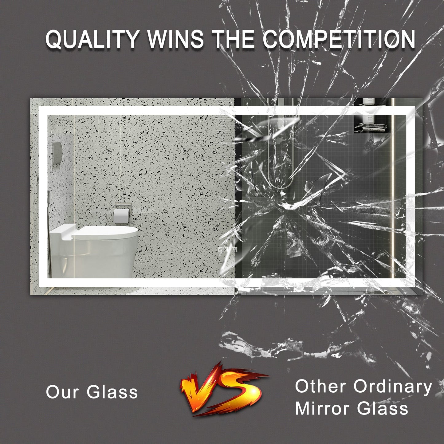 (Same as W134070942/L4004) 72'×36' LED Mirror Light Bathroom,anti - Fog & Dimming Led Bathroom Vanity Mirror - 1st Choice Furniture Direct