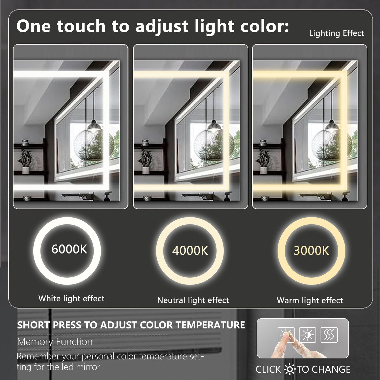 (Same as W134070942/L4004) 72'×36' LED Mirror Light Bathroom,anti - Fog & Dimming Led Bathroom Vanity Mirror - 1st Choice Furniture Direct