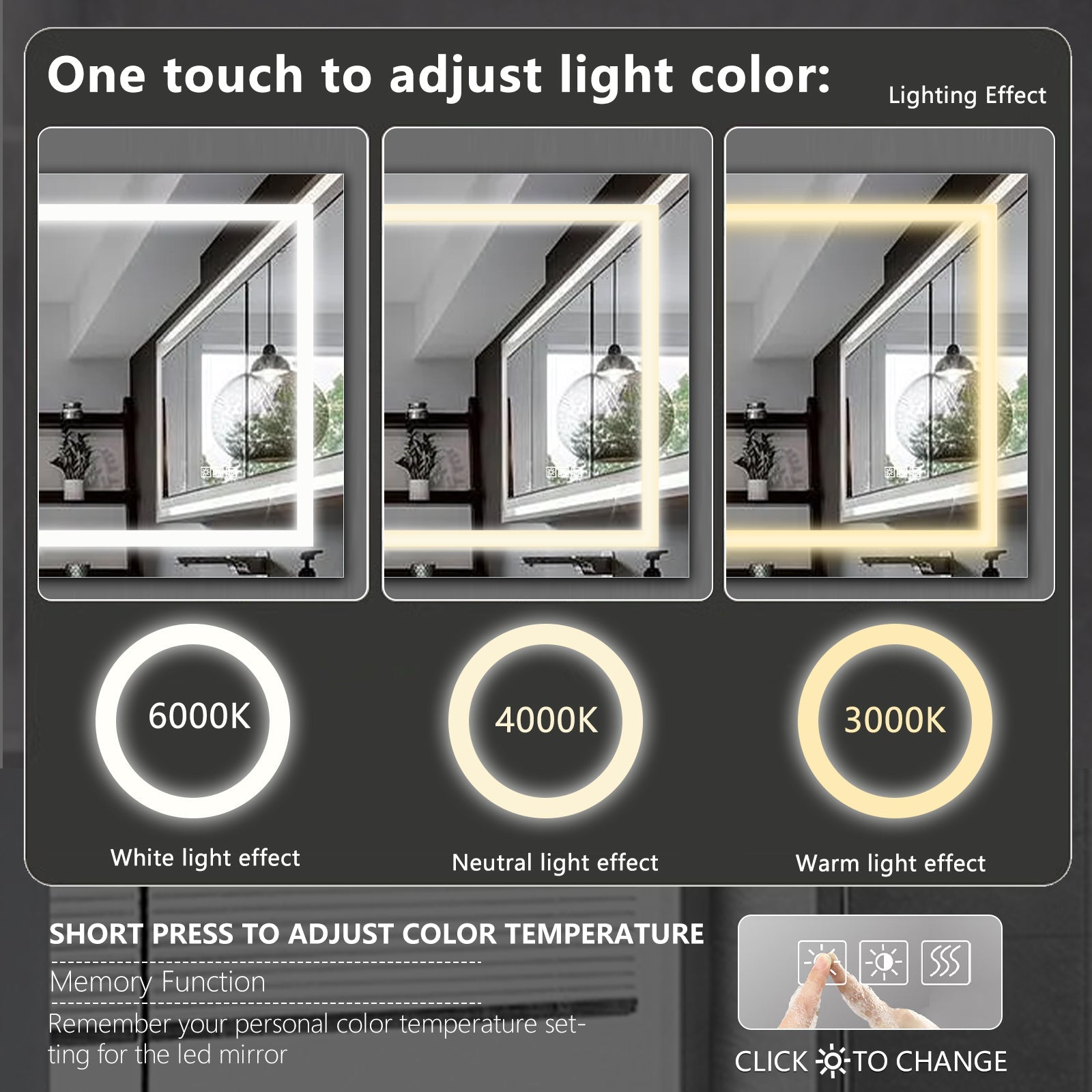 (Same as W134070942/L4004) 72'×36' LED Mirror Light Bathroom,anti - Fog & Dimming Led Bathroom Vanity Mirror - 1st Choice Furniture Direct