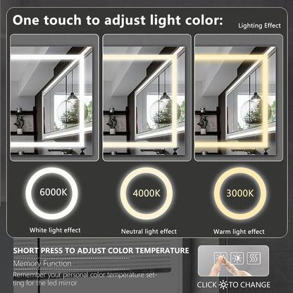 (Same as W134070942/L4004) 72'×36' LED Mirror Light Bathroom,anti - Fog & Dimming Led Bathroom Vanity Mirror - 1st Choice Furniture Direct