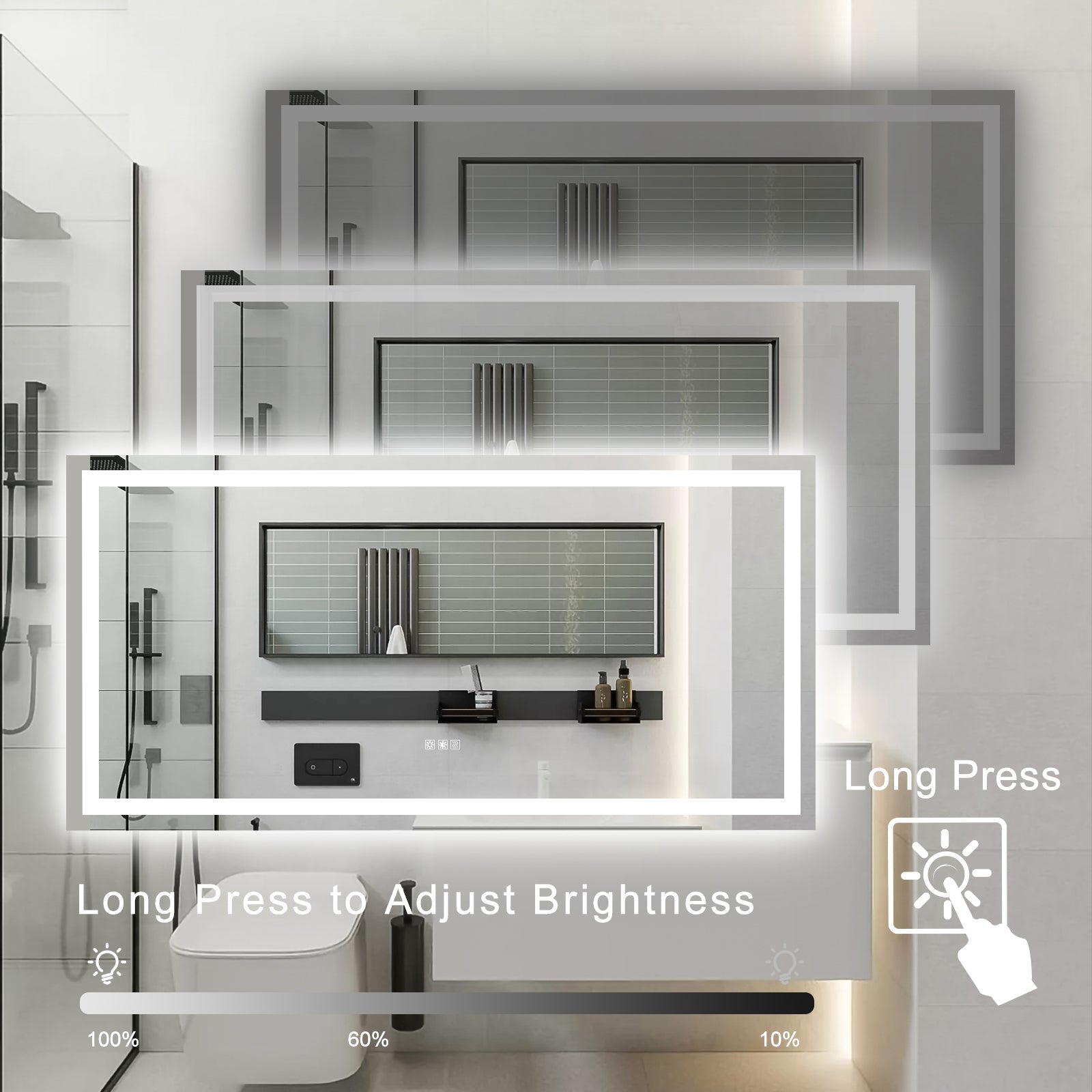(Same as W134070942/L4004) 72'×36' LED Mirror Light Bathroom,anti - Fog & Dimming Led Bathroom Vanity Mirror - 1st Choice Furniture Direct
