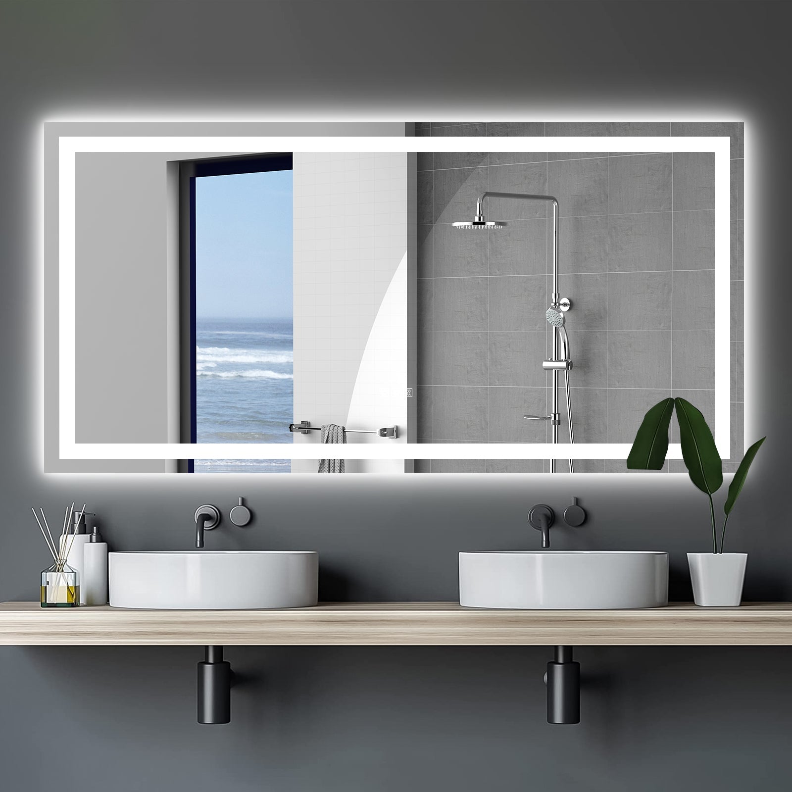 (Same as W134070942/L4004) 72'×36' LED Mirror Light Bathroom,anti - Fog & Dimming Led Bathroom Vanity Mirror - 1st Choice Furniture Direct