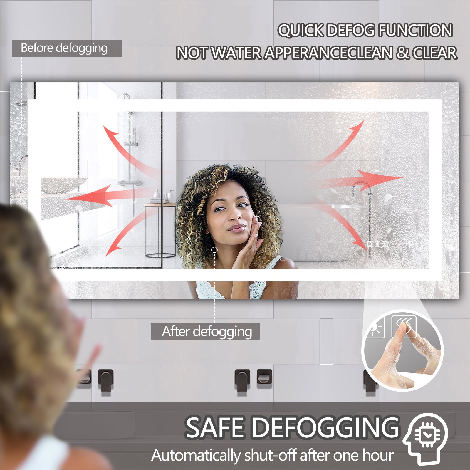 (Same as W134070942/L4004) 72'×36' LED Mirror Light Bathroom,anti - Fog & Dimming Led Bathroom Vanity Mirror - 1st Choice Furniture Direct