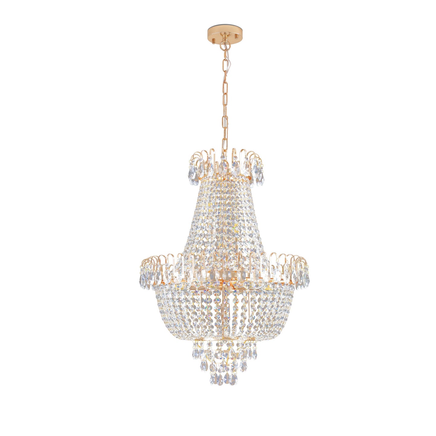 (Same as W1340P143189)Gold Crystal Chandeliers,Large Contemporary Luxury Ceiling Lighting for Living Room Dining Room Bedroom Hallway (Without Bulb) - 1st Choice Furniture Direct