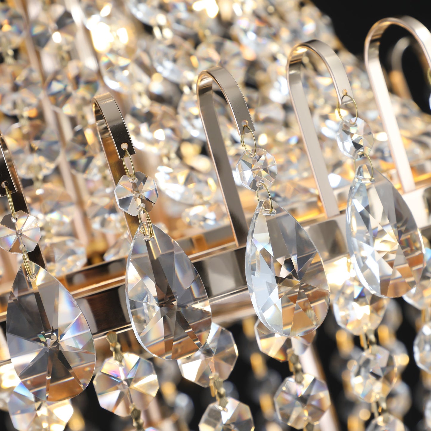 (Same as W1340P143189)Gold Crystal Chandeliers,Large Contemporary Luxury Ceiling Lighting for Living Room Dining Room Bedroom Hallway (Without Bulb) - 1st Choice Furniture Direct