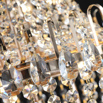 (Same as W1340P143189)Gold Crystal Chandeliers,Large Contemporary Luxury Ceiling Lighting for Living Room Dining Room Bedroom Hallway (Without Bulb) - 1st Choice Furniture Direct