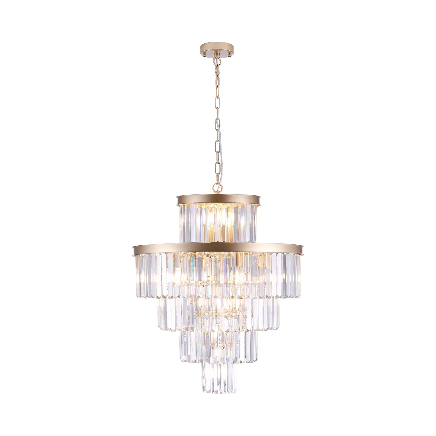 (Same as W1340P188536)Golden Luxury Crystal Chandelier Modern Chandeliers Lights Fixture Hanging Pendant Light Fixture for Dining Room Bedroom Living Room Dia 23.6 Inch - Gold - 1st Choice Furniture Direct