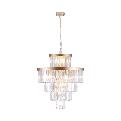 (Same as W1340P188536)Golden Luxury Crystal Chandelier Modern Chandeliers Lights Fixture Hanging Pendant Light Fixture for Dining Room Bedroom Living Room Dia 23.6 Inch - Gold - 1st Choice Furniture Direct