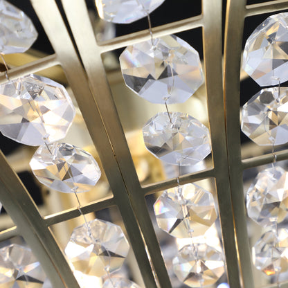 (Same as W1340P189414/L005016 - D600 - P8G) 24' Modern Crystal Round Chandelier with Gold Finish, Elegant Pendant Light with Cascading Beads, for Dining Room, Living Room, or Foyer (No Bulbs) - 1st Choice Furniture Direct