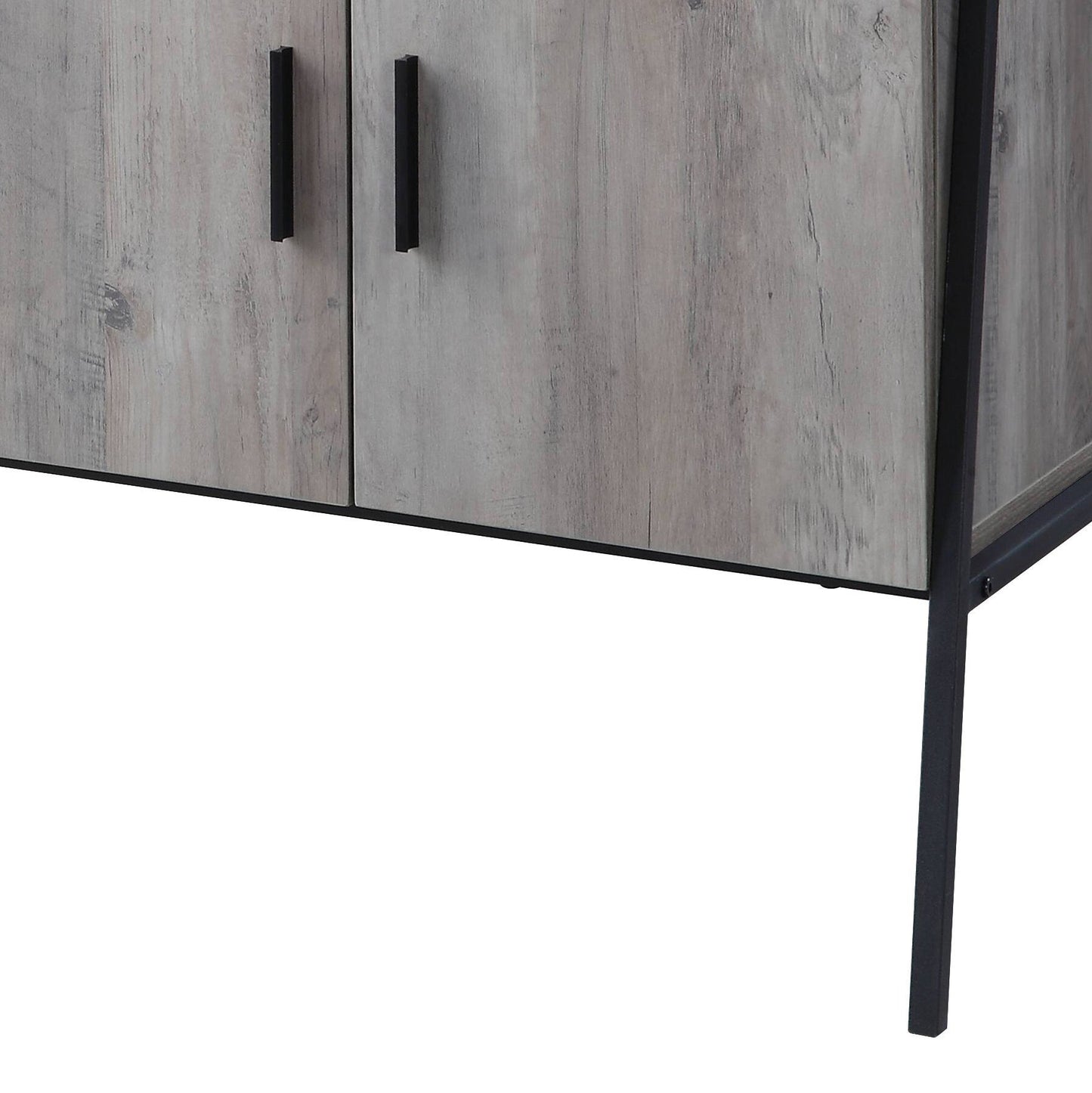 Samiya Gray Oak & Black Finish TV Stand - 1st Choice Furniture Direct