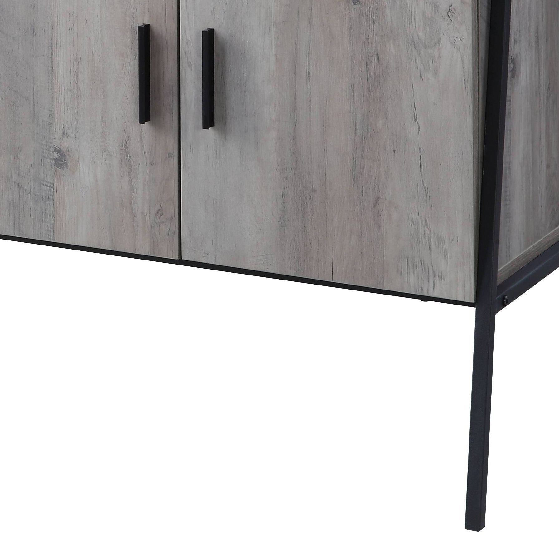 Samiya Gray Oak & Black Finish TV Stand - 1st Choice Furniture Direct