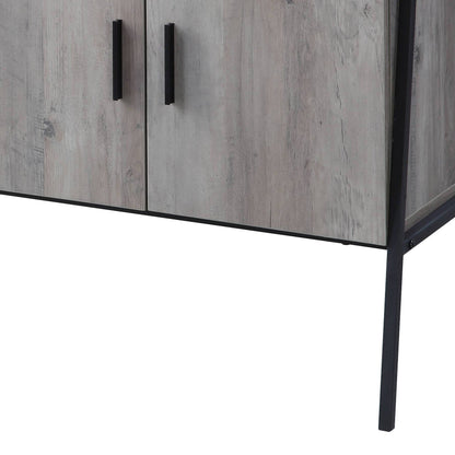 Samiya Gray Oak & Black Finish TV Stand - 1st Choice Furniture Direct