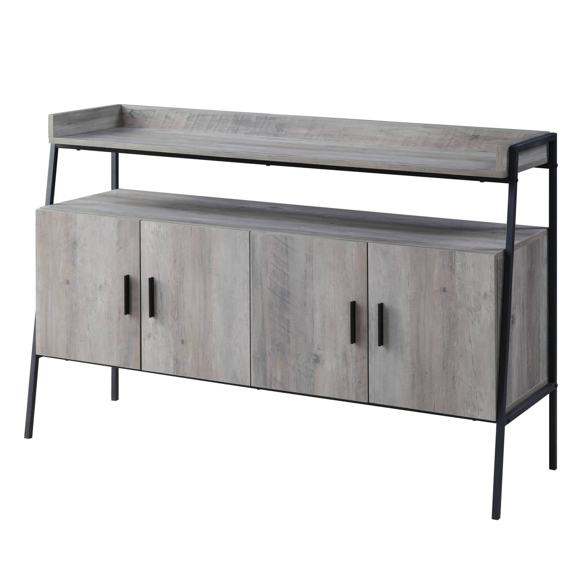 Samiya Gray Oak & Black Finish TV Stand - 1st Choice Furniture Direct