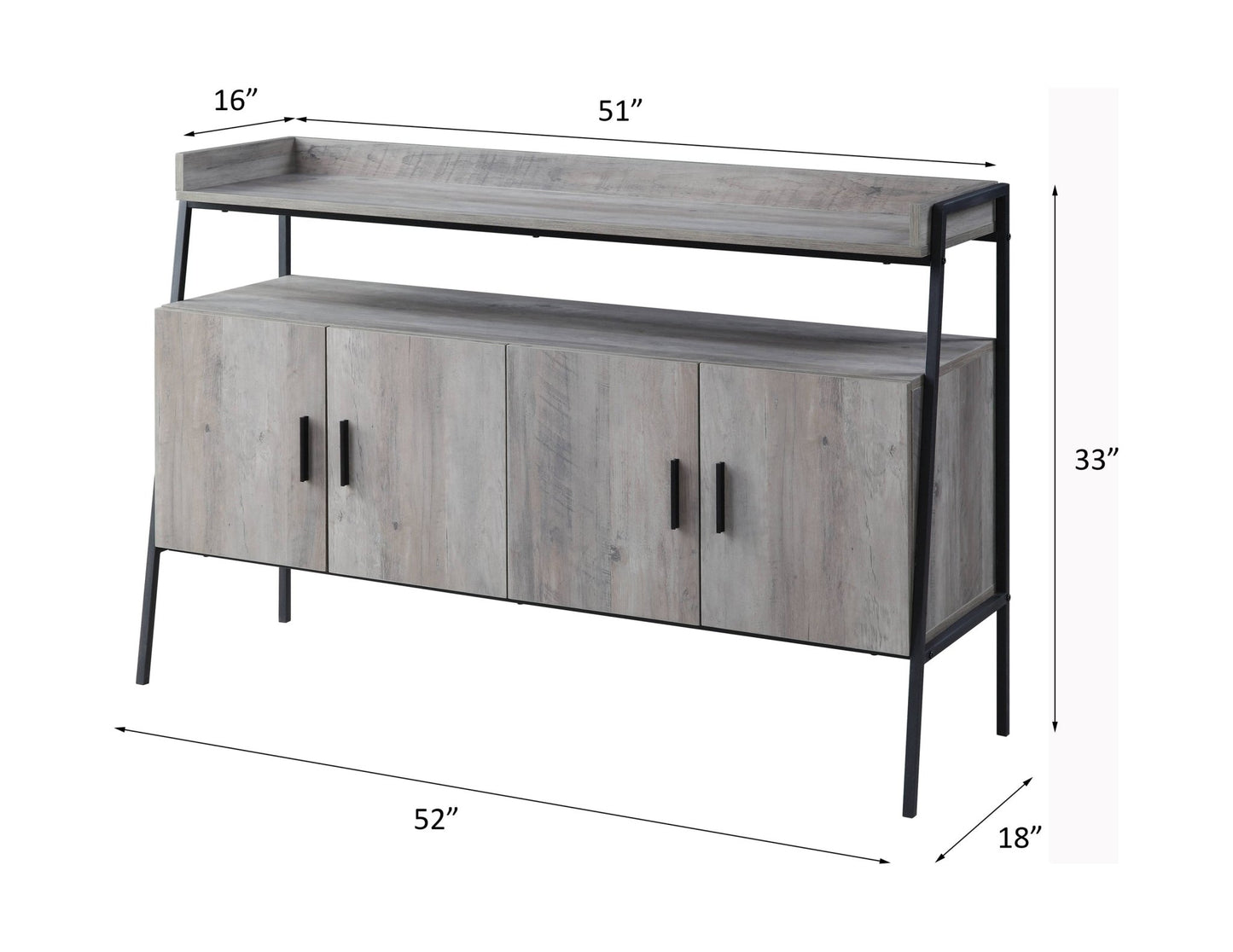 Samiya Gray Oak & Black Finish TV Stand - 1st Choice Furniture Direct
