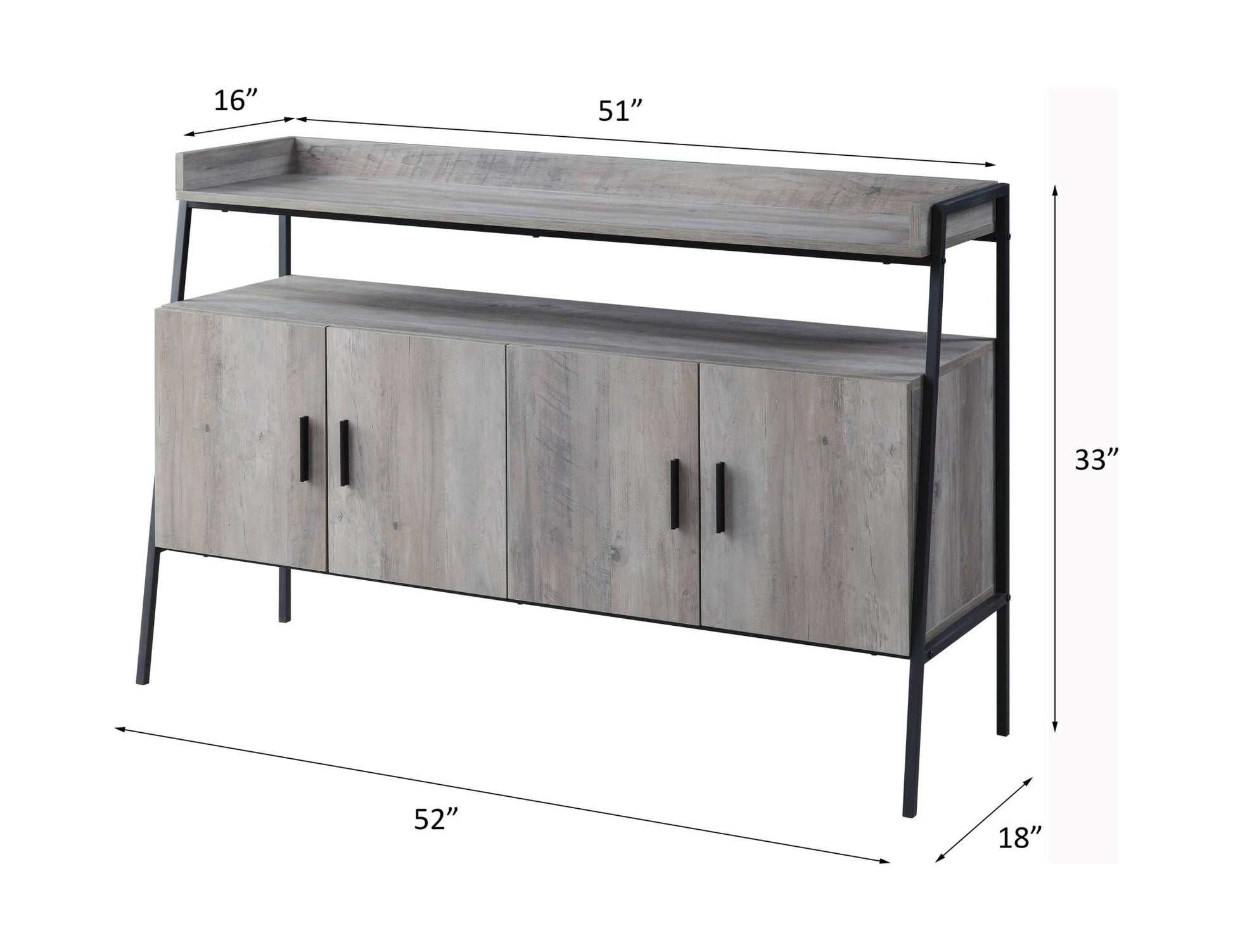 Samiya Gray Oak & Black Finish TV Stand - 1st Choice Furniture Direct