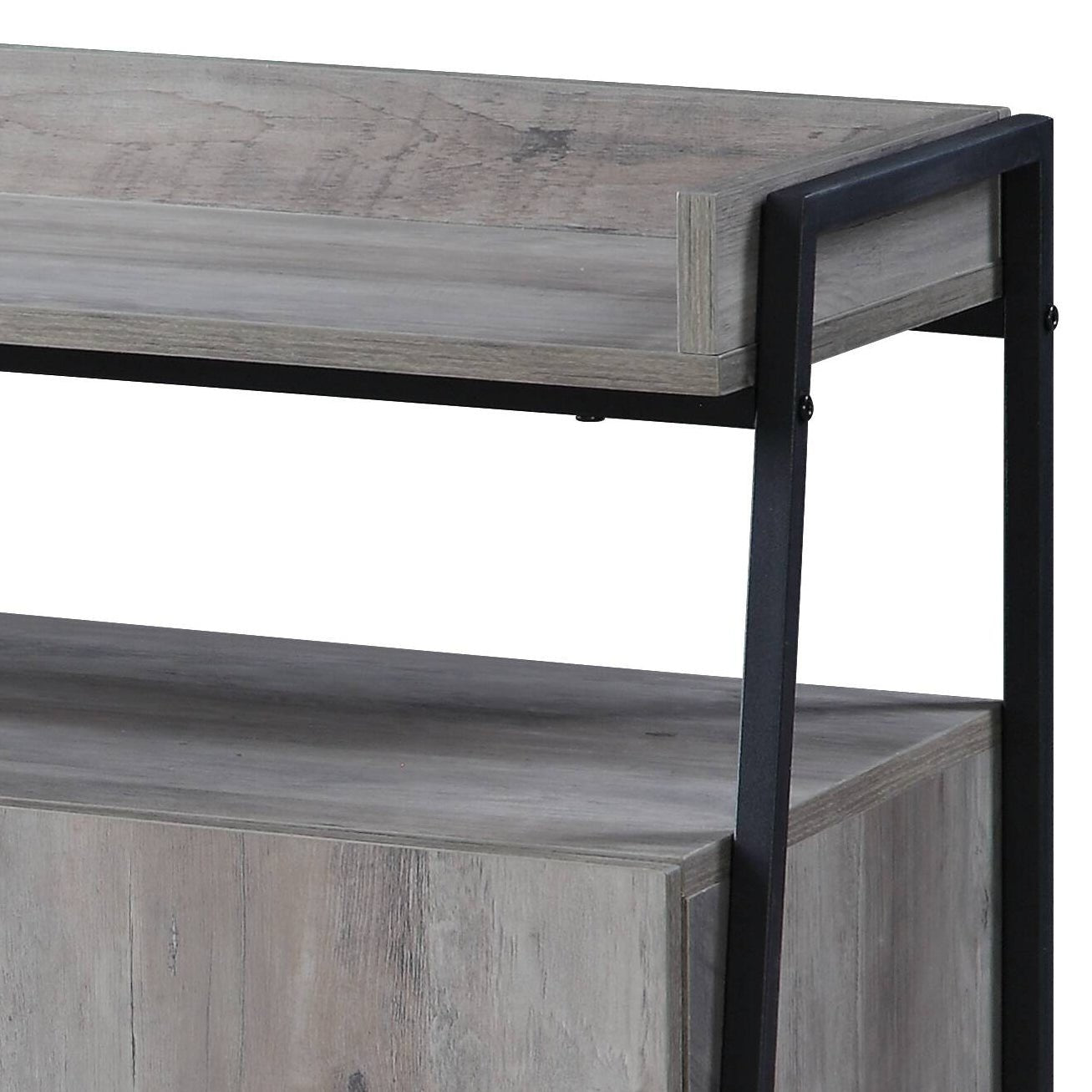 Samiya Gray Oak & Black Finish TV Stand - 1st Choice Furniture Direct