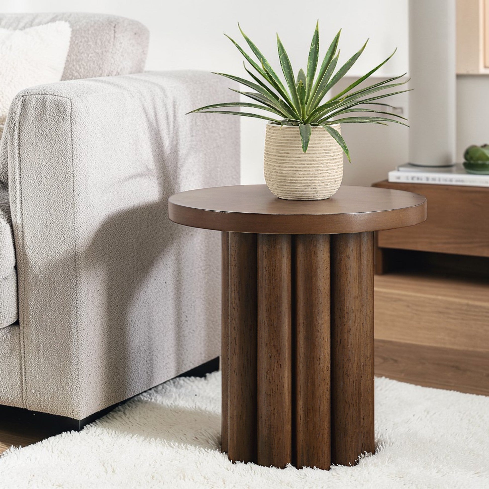 Sanat Brown Finish End Table (Assembled) - 1st Choice Furniture Direct