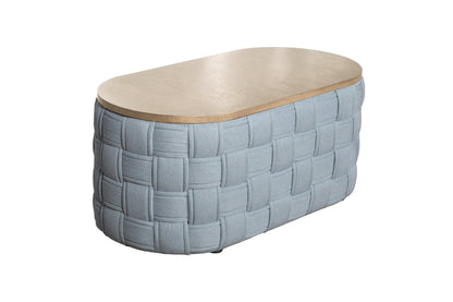 Saree Light Teal Chenille Coffee Table - 1st Choice Furniture Direct
